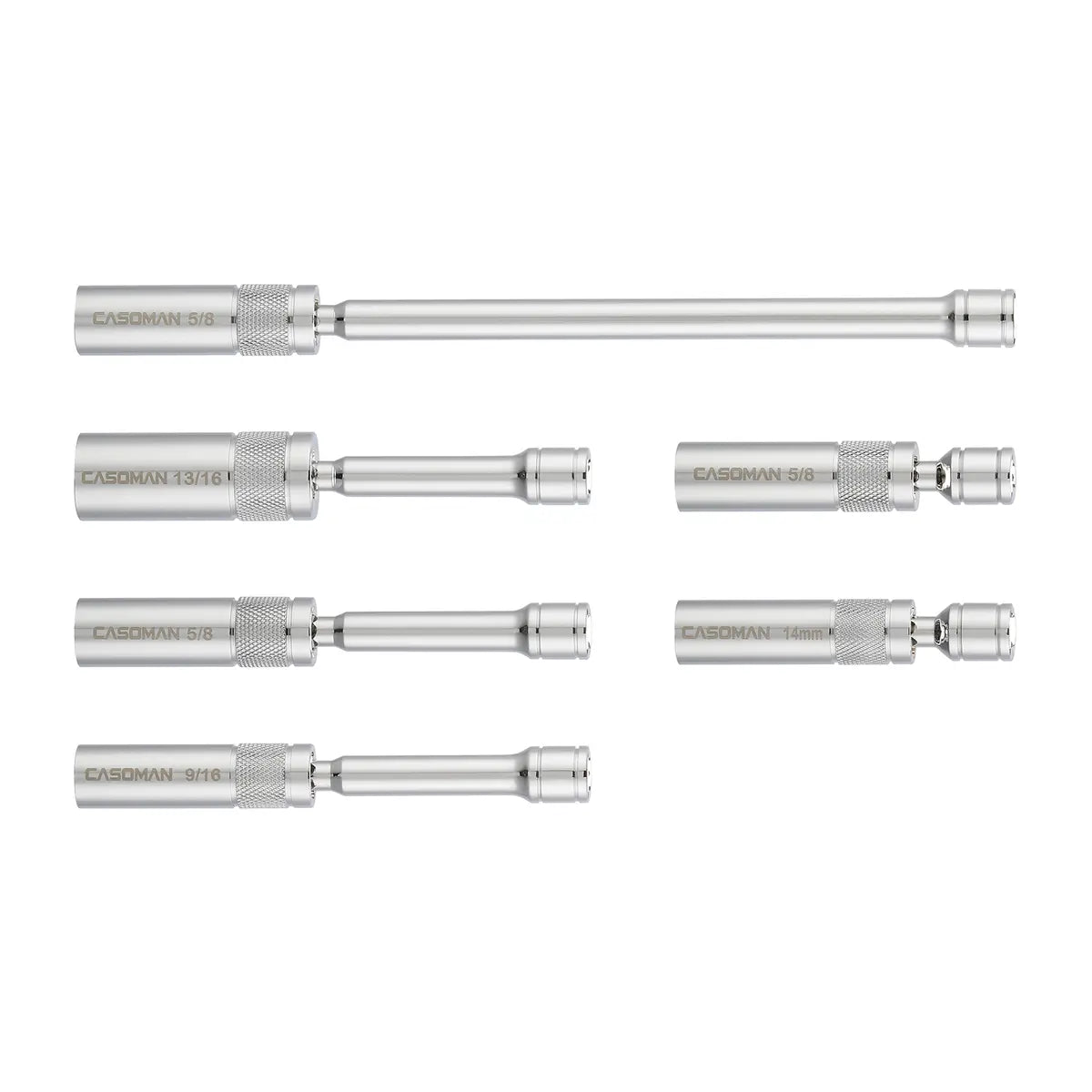 6PCS Magnetic Swivel Spark Plug Socket Set – Thin Wall 3/8" Drive, 12-Point CR-V Steel