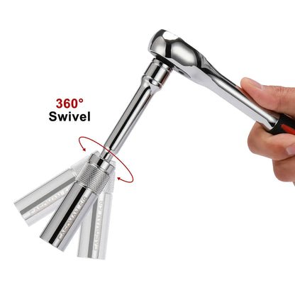 6PCS Magnetic Swivel Spark Plug Socket Set – Thin Wall 3/8" Drive, 12-Point CR-V Steel